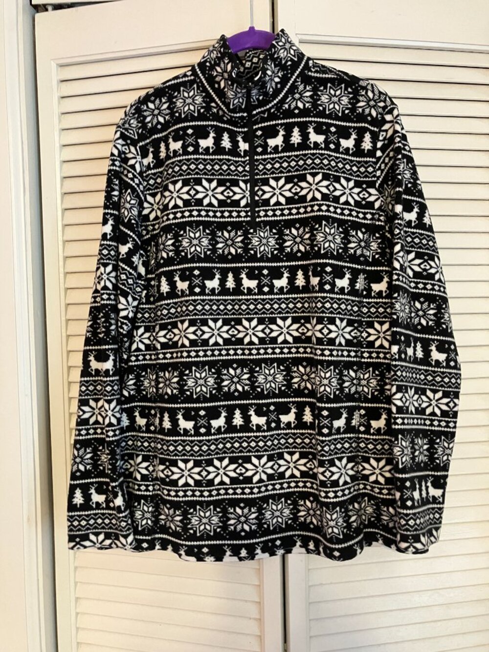 Lands End quarter zip nordic print